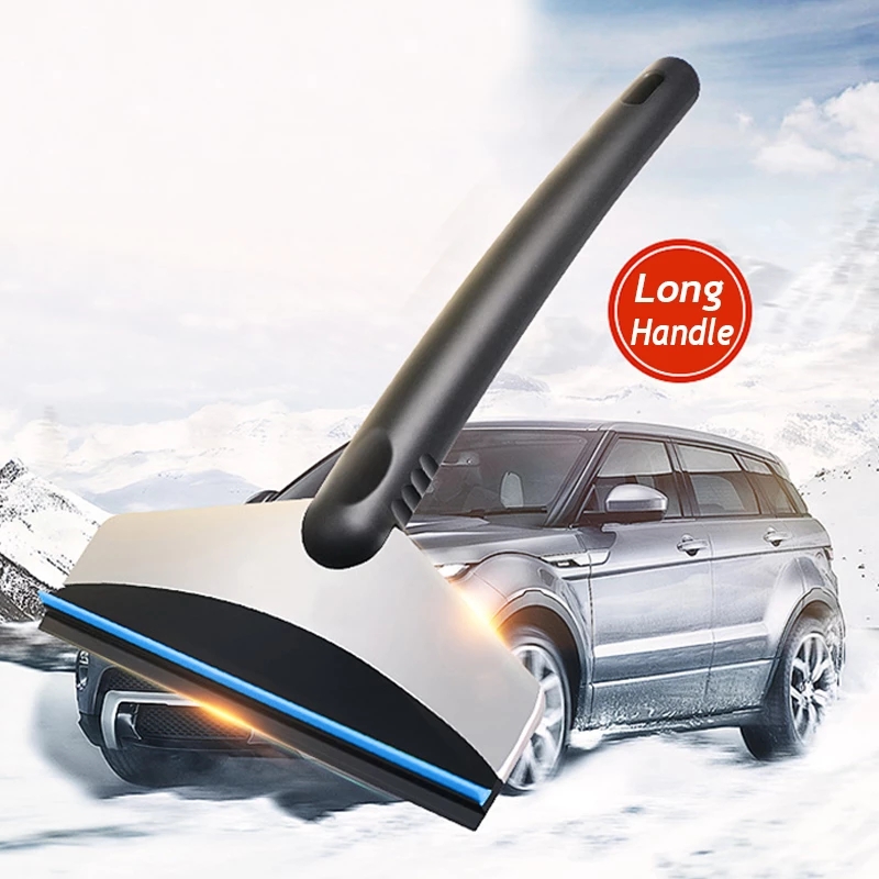 Defrosting and de-icing snow shovel for car