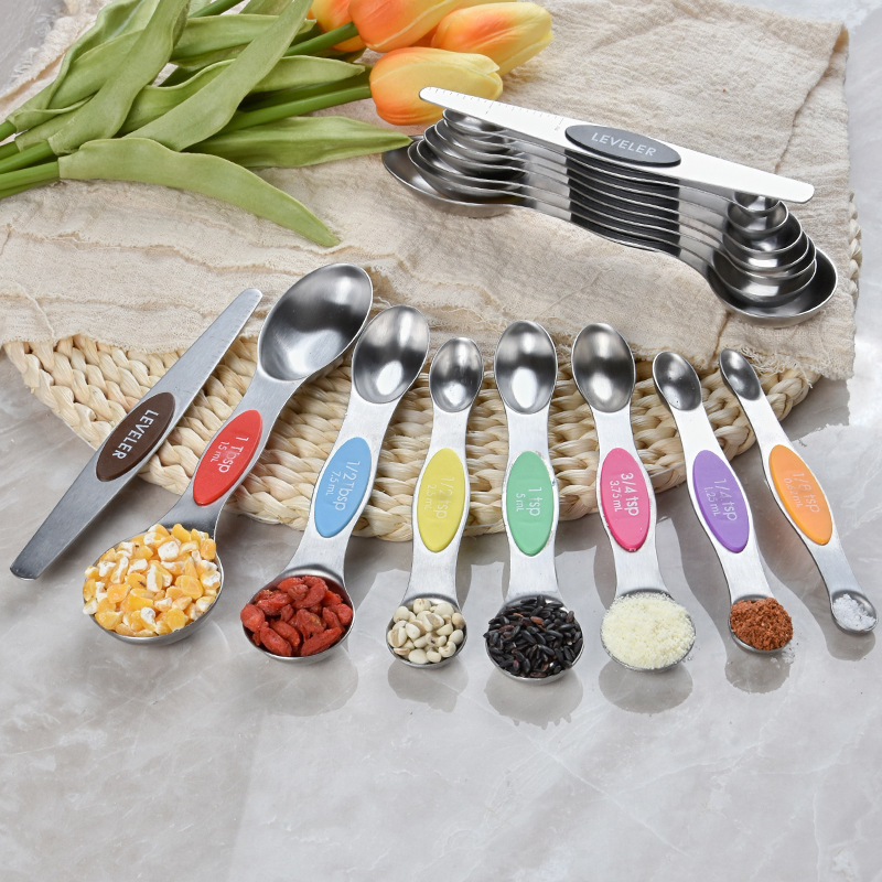 Stainless Steel Dual Sided Stackable Measuring Spoon Set