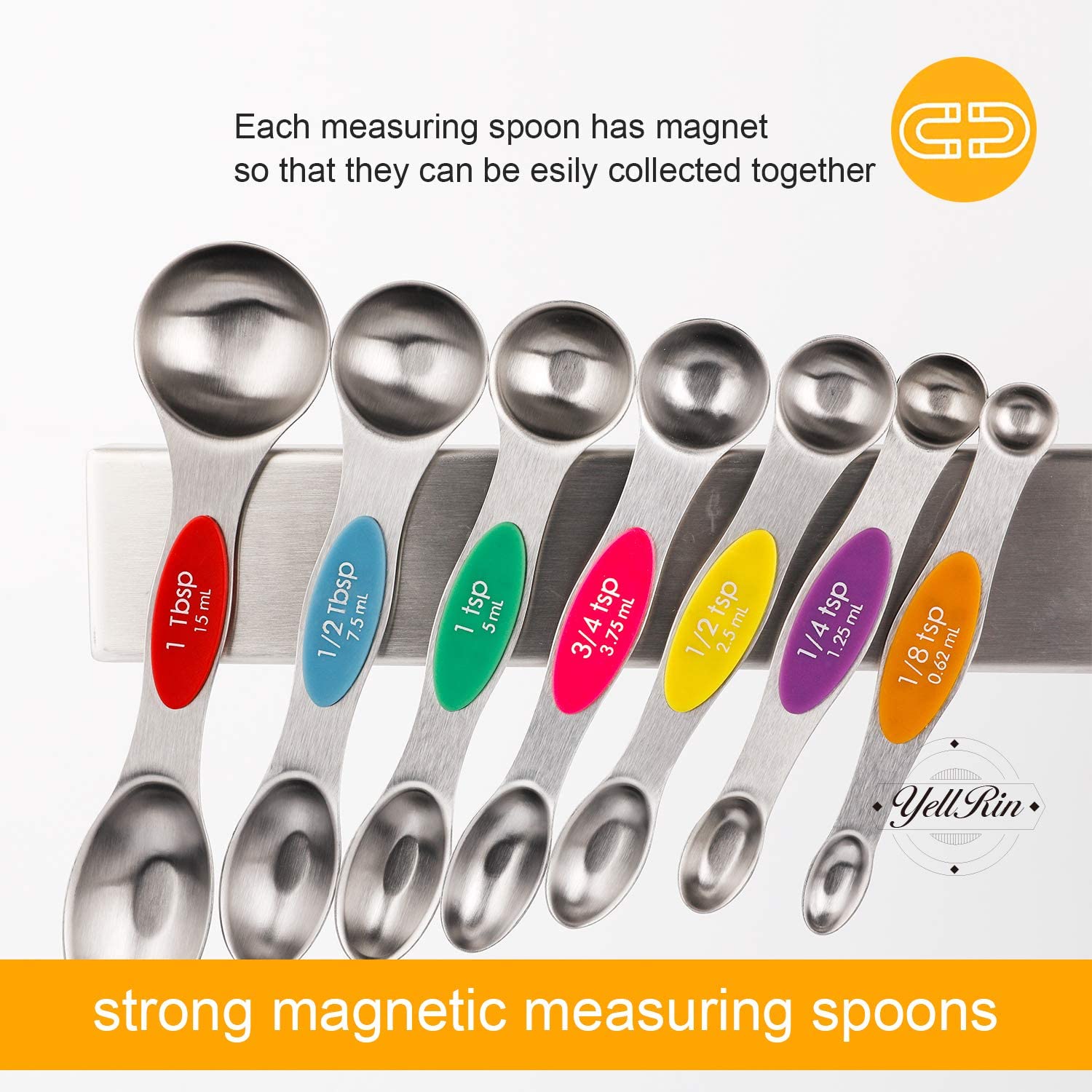 Stainless Steel Dual Sided Stackable Measuring Spoon Set
