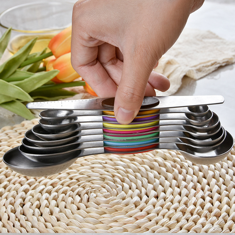 Stainless Steel Dual Sided Stackable Measuring Spoon Set