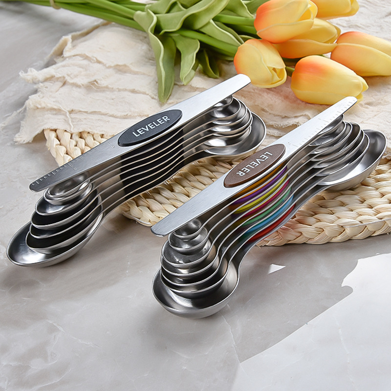 Stainless Steel Dual Sided Stackable Measuring Spoon Set