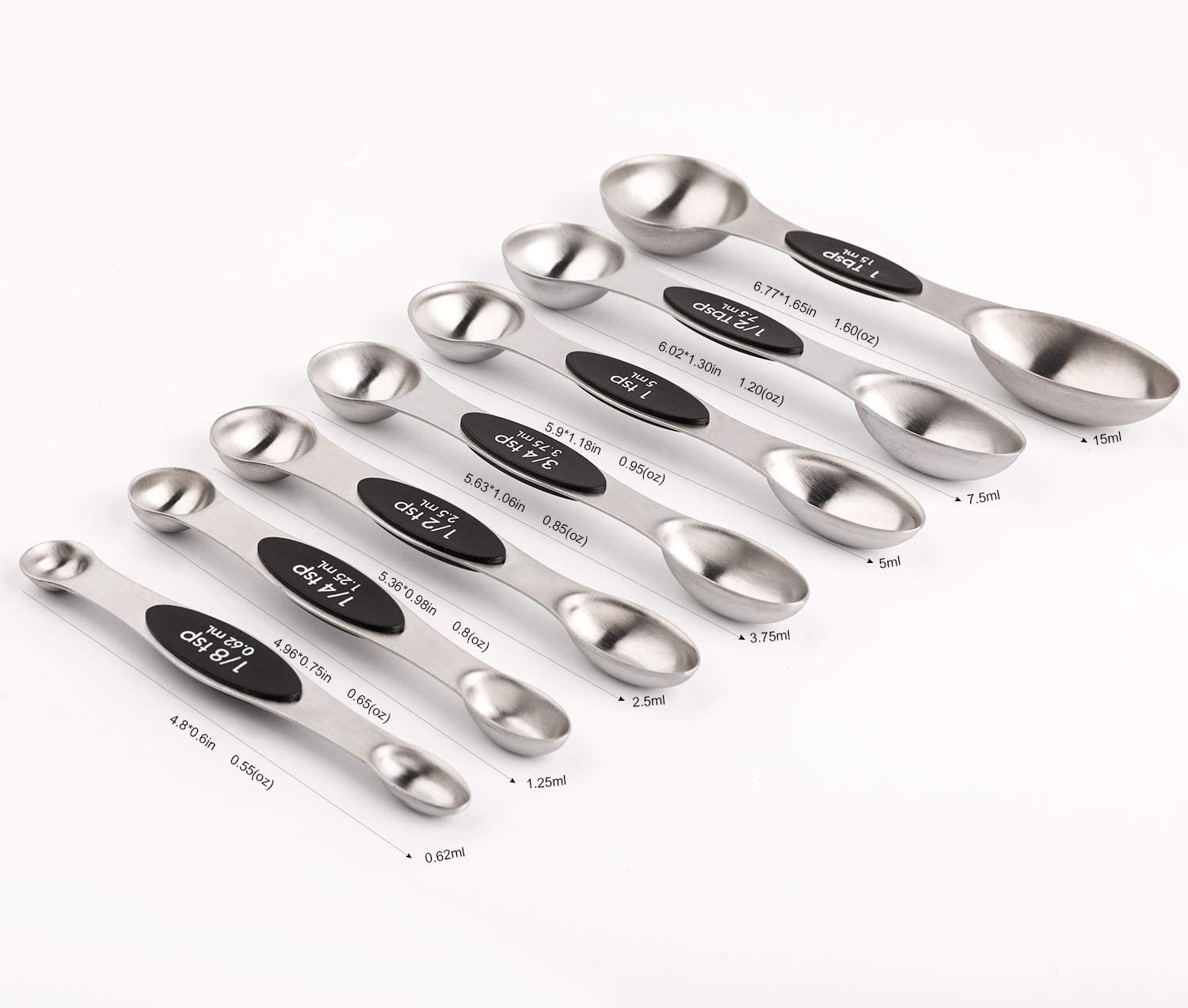 Stainless Steel Dual Sided Stackable Measuring Spoon Set