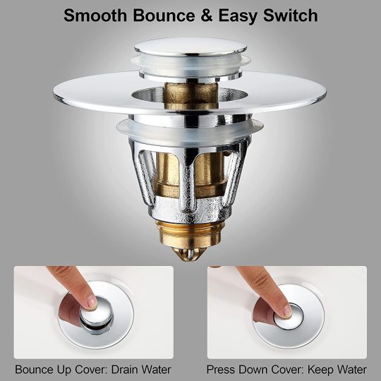 Pop-up Drain Filter Metal Bounce Core Push-type