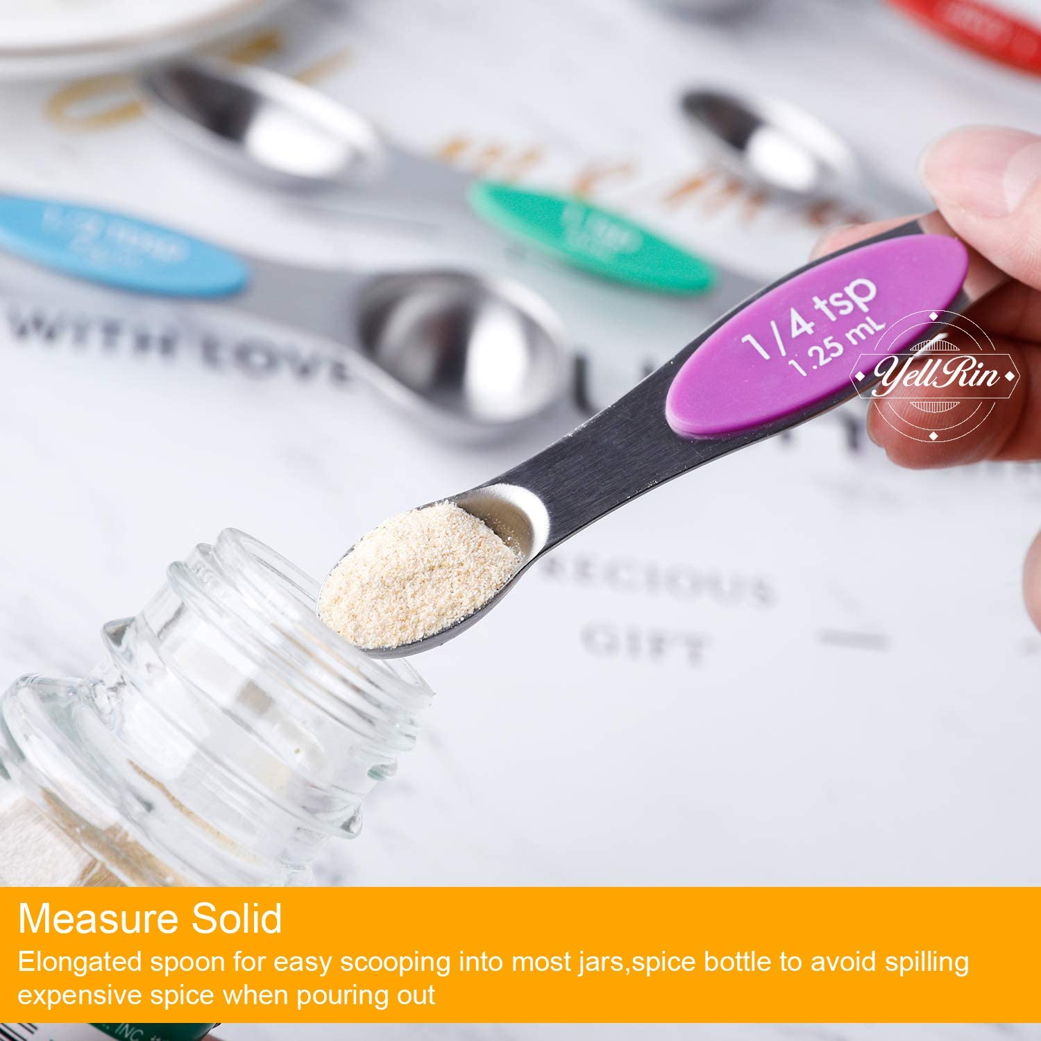 Stainless Steel Dual Sided Stackable Measuring Spoon Set