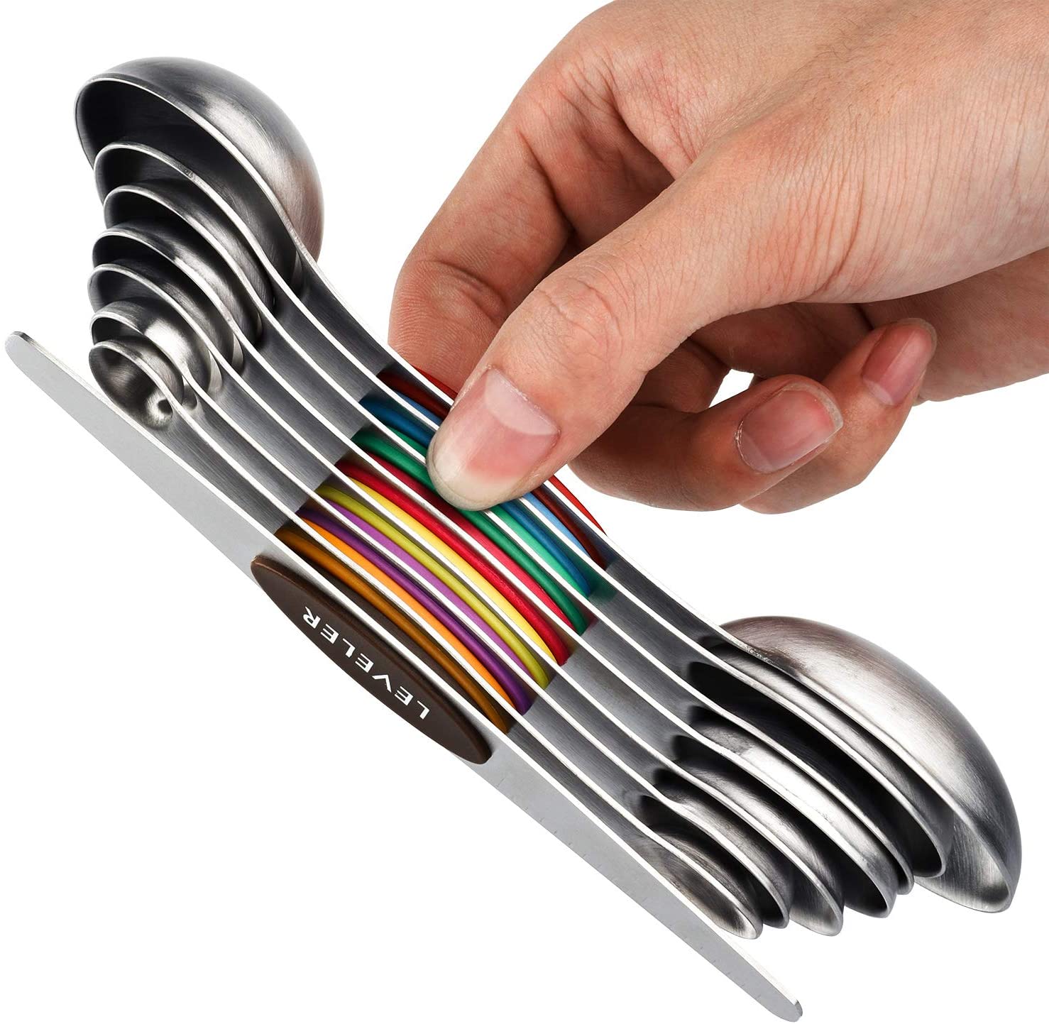 Stainless Steel Dual Sided Stackable Measuring Spoon Set