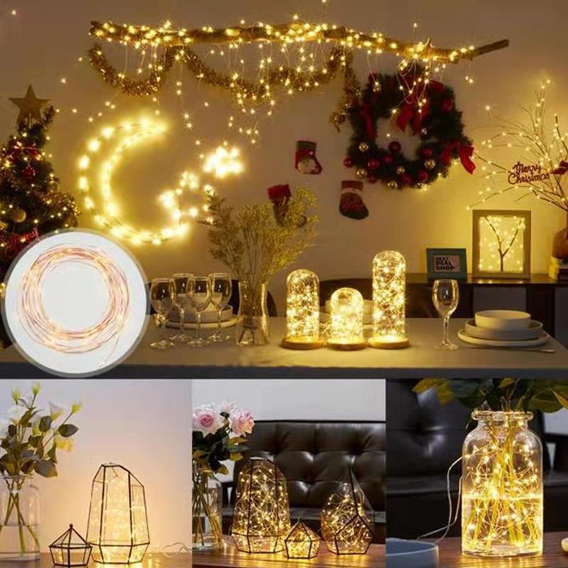 Multifunctional Festival Outdoor Firefly Bunch Solar Powered LED lights waterproof copper lights