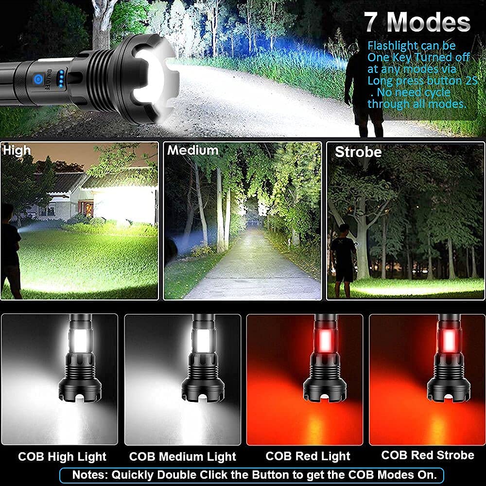 🔥Hot Sale 49% OFF- LED Rechargeable Tactical Laser Flashlight 90000 High Lumens