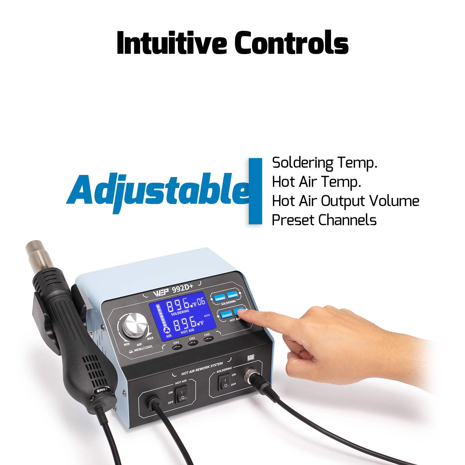 992D+ Soldering + Rework 2-IN1 Station