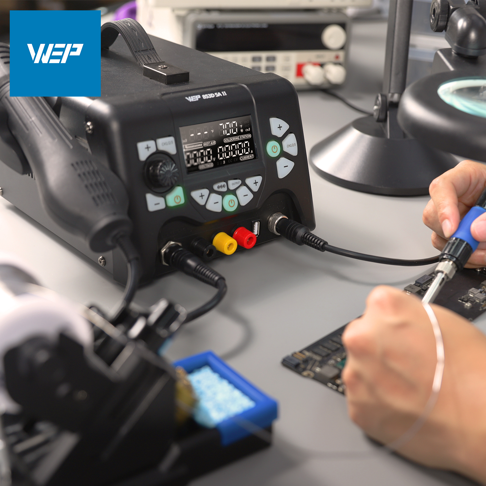 853D 5A II Soldering + Rework + DC Power Supply 3-IN-1 Station