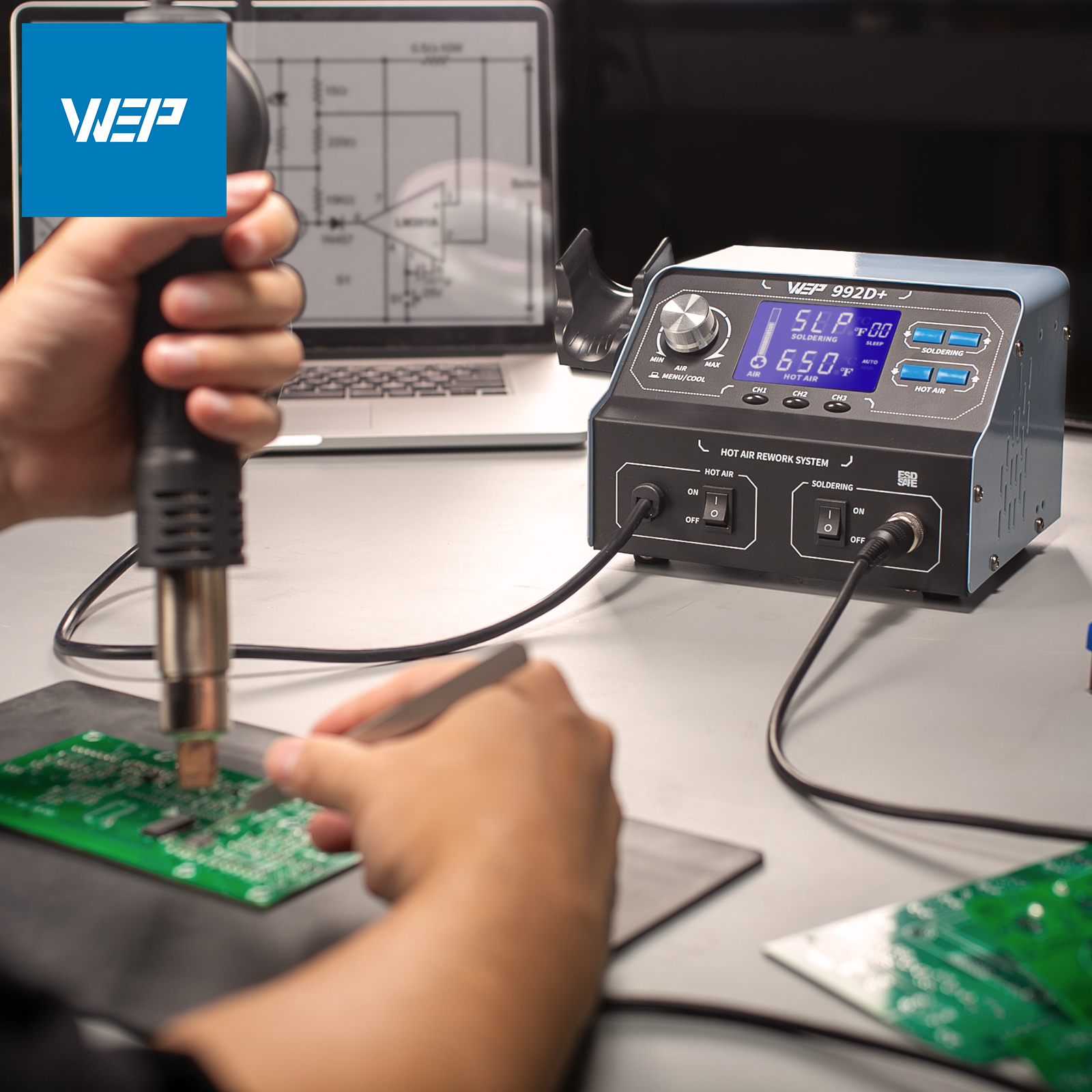 992D+ Soldering + Rework 2-IN1 Station