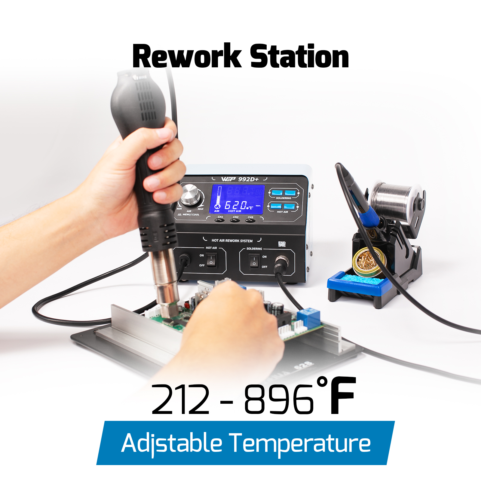 992D+ Soldering + Rework 2-IN1 Station