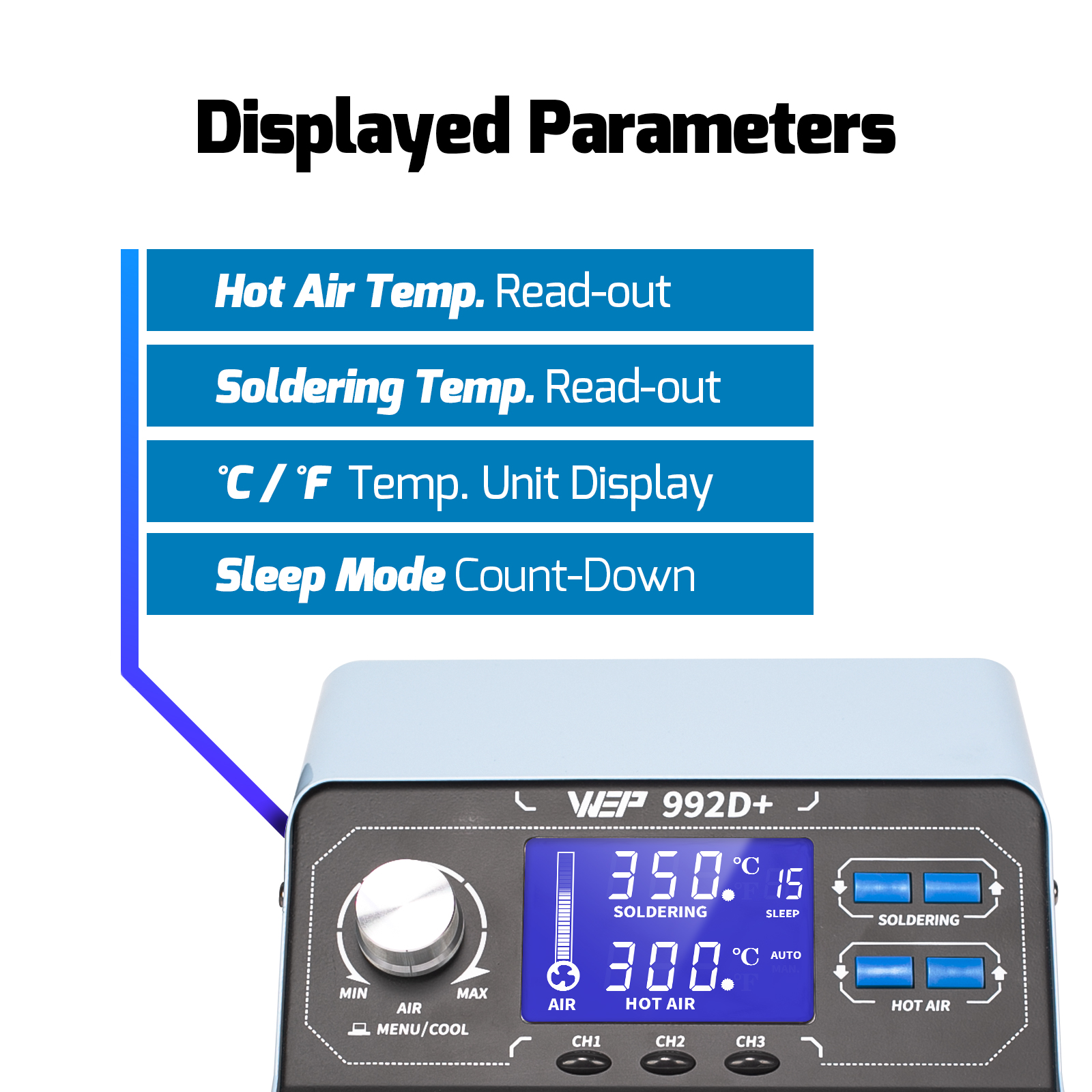 992D+ Soldering + Rework 2-IN1 Station