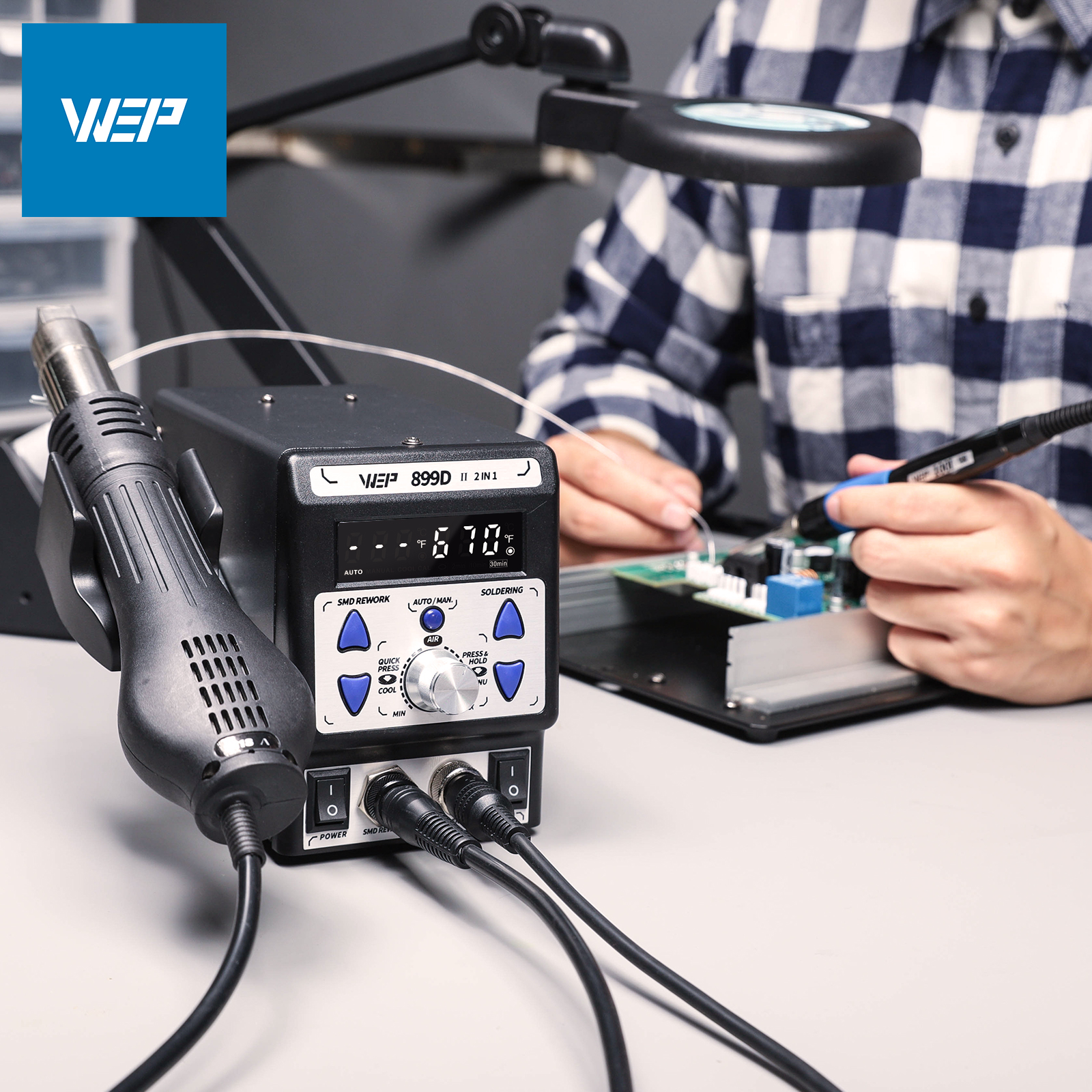 899D II Soldering + Rework 2-IN-1 Station