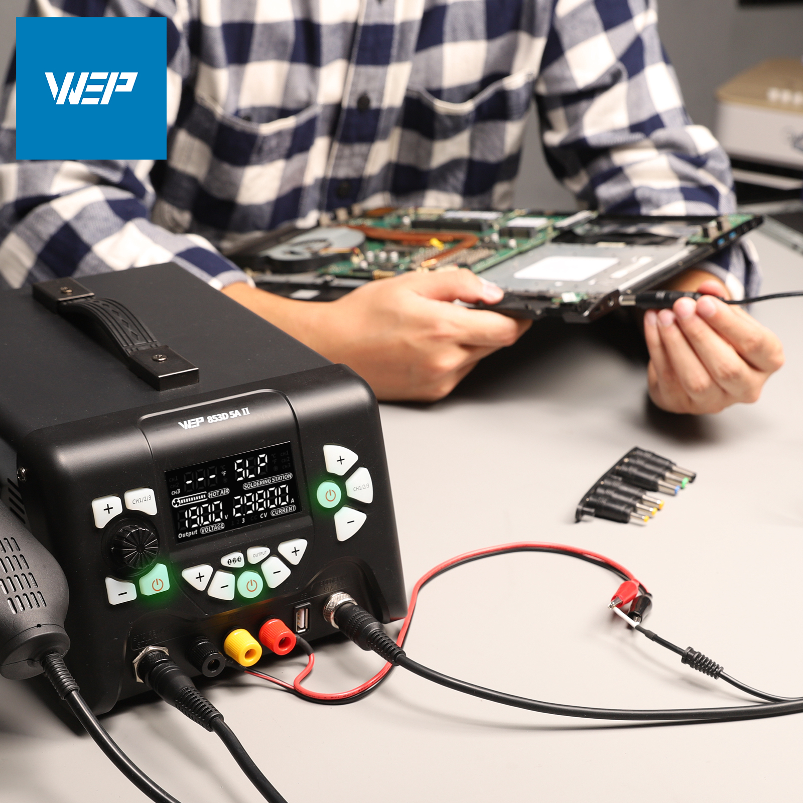 853D 5A II Soldering + Rework + DC Power Supply 3-IN-1 Station