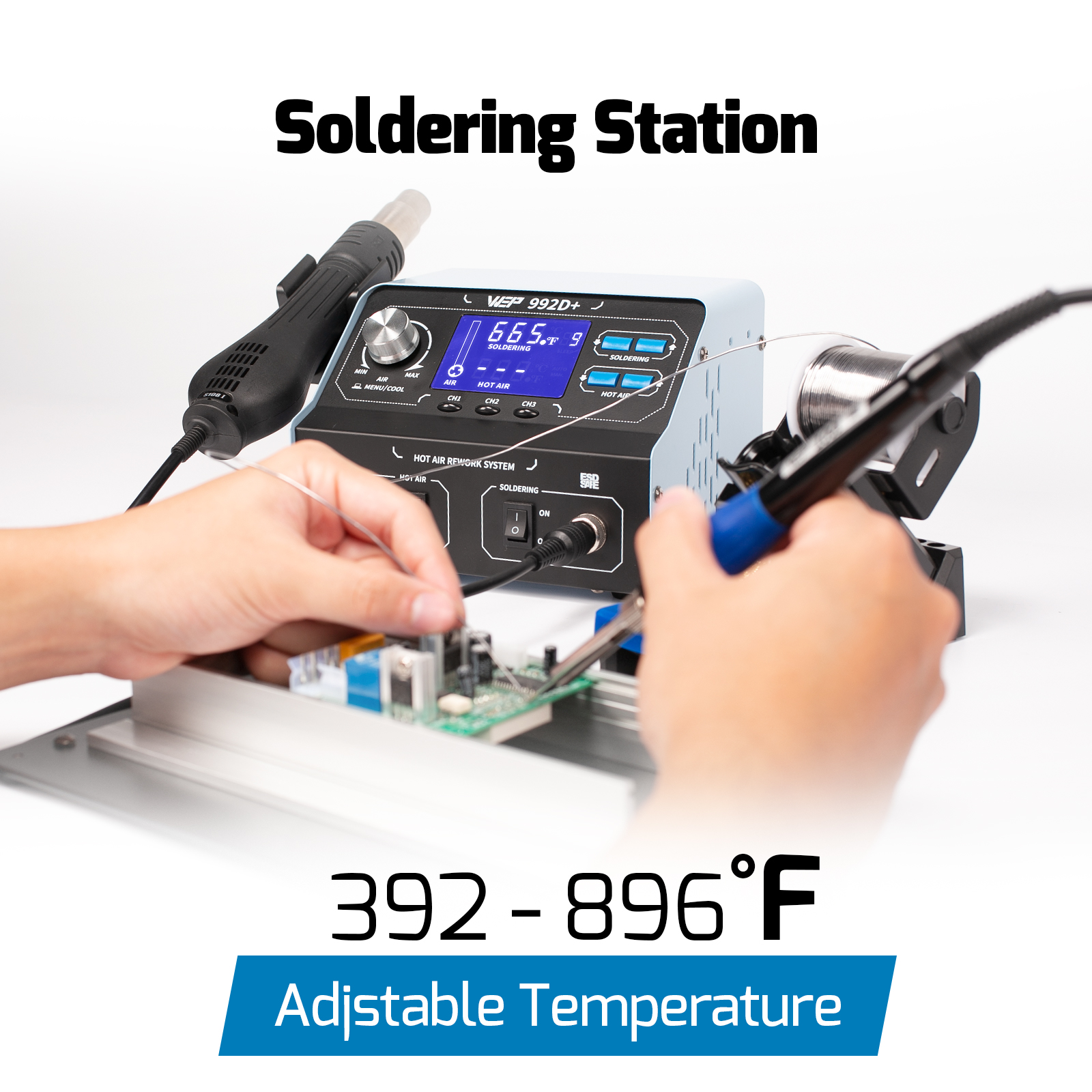 992D+ Soldering + Rework 2-IN1 Station