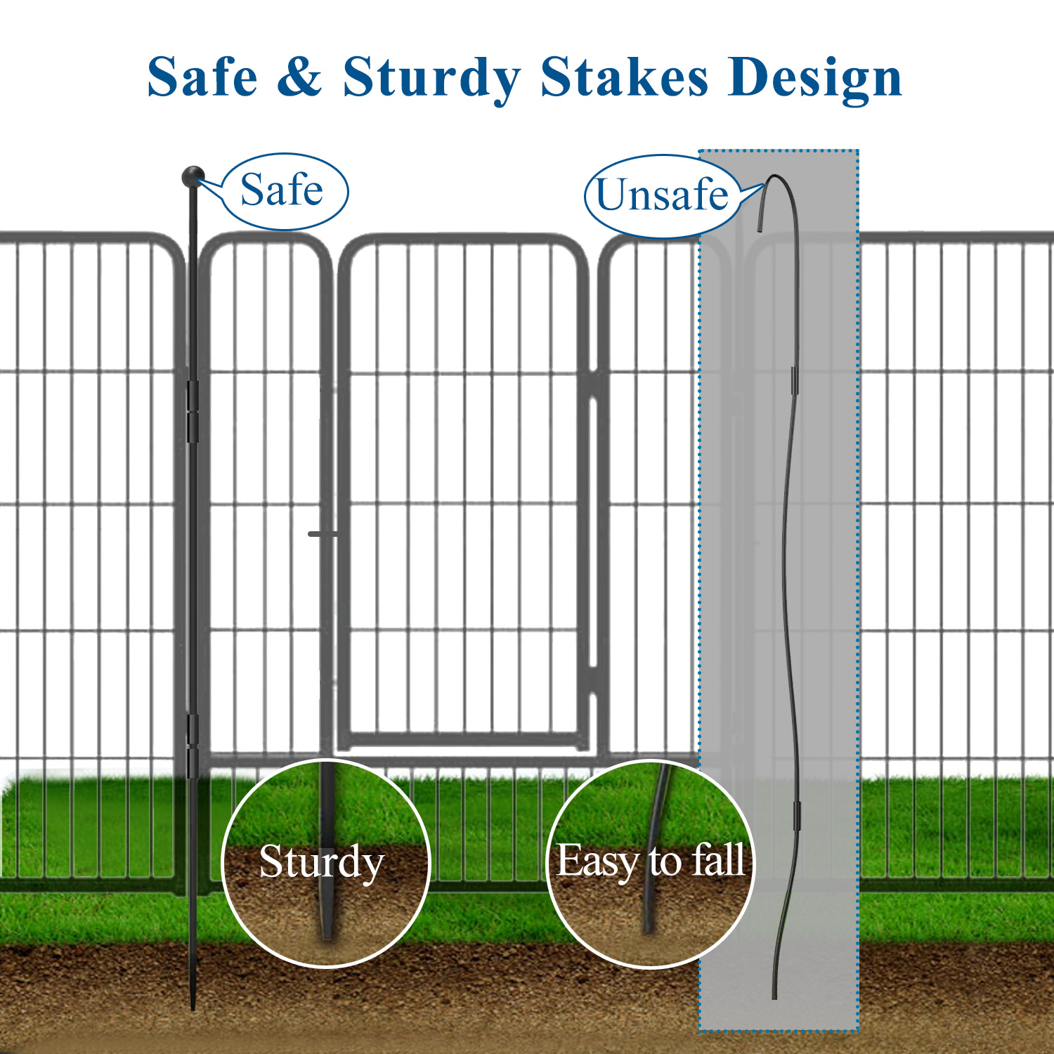 Suchown Metal Pet Dog Playpen, 8 Panels 40" Height Pet Playpen for Dogs with Door, Pet Puppy Playpen Indoor Outdoor for RV, Camping, Yard, Home