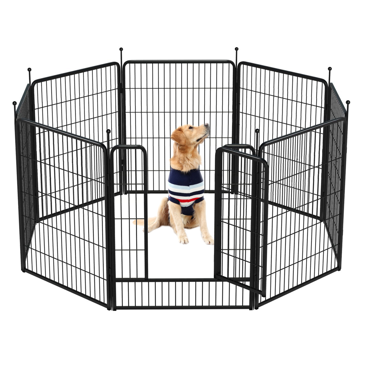 Suchown Metal Pet Dog Playpen, 8 Panels 40" Height Pet Playpen for Dogs with Door, Pet Puppy Playpen Indoor Outdoor for RV, Camping, Yard, Home