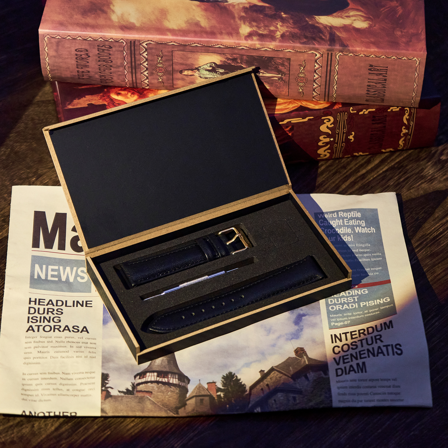 Classic Genuine Leather Watch Band Strap Quick Release Wristband