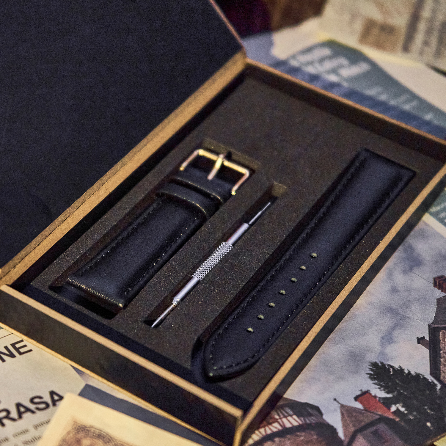 Classic Genuine Leather Watch Band Strap Quick Release Wristband