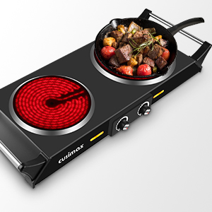 Cusimax 2500W Portable Double Hot Plate for Cooking(UK)