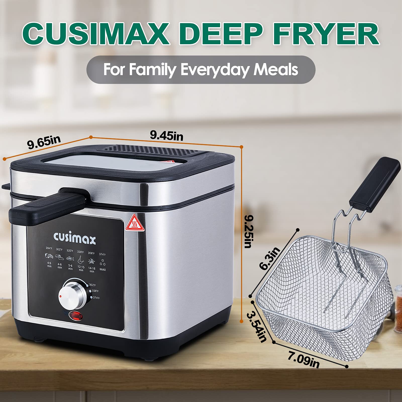 Cusimax 2.6QT Deep Oil Fryer-Cusimax