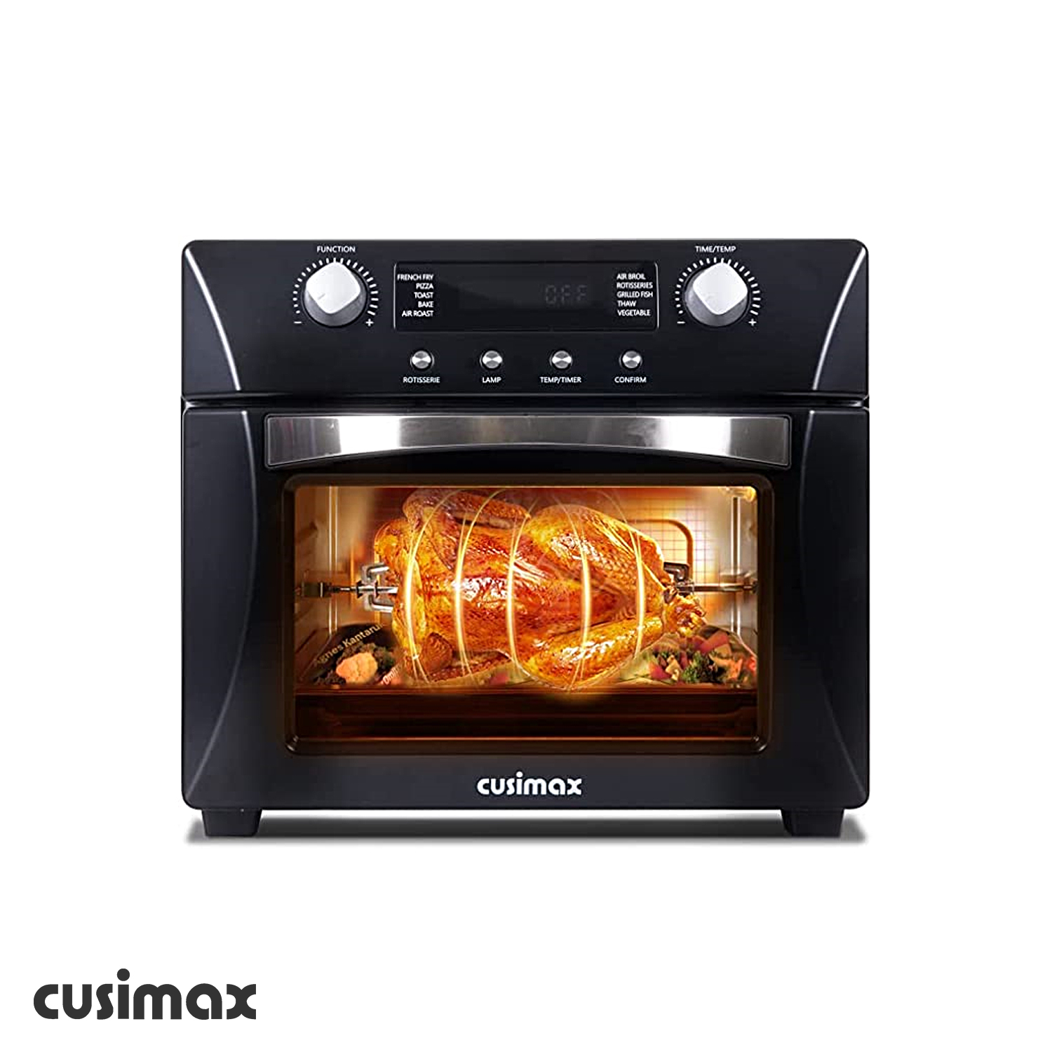 Cusimax 24.3QT 10 in 1 Black Air Fryer Oven