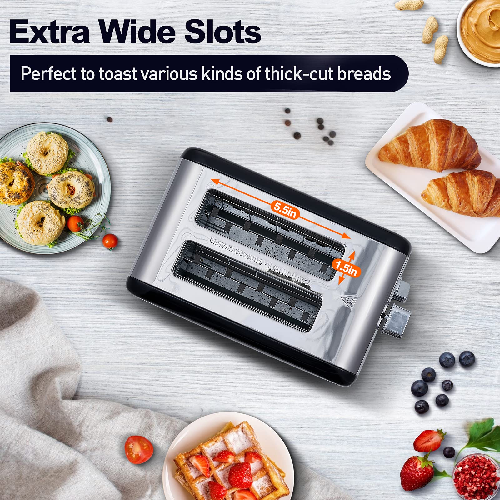 Toaster 2 Slice, CUSIMAX Toaster Long Slot with Glass Window Bagel  Toasters, Artisan Bread Toaster Stainless Steel Wide Slot with Automatic  Lifting