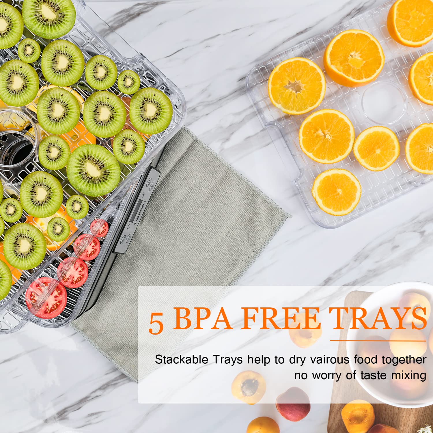 Cusimax 400W Silver Food Dehydrators Machine-Cusimax