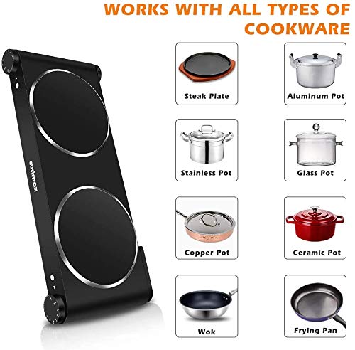 1800W Infrared Double Burner Electric Hot Plate – Portable Cooktop For Dorms, Camping & Small Kitchens