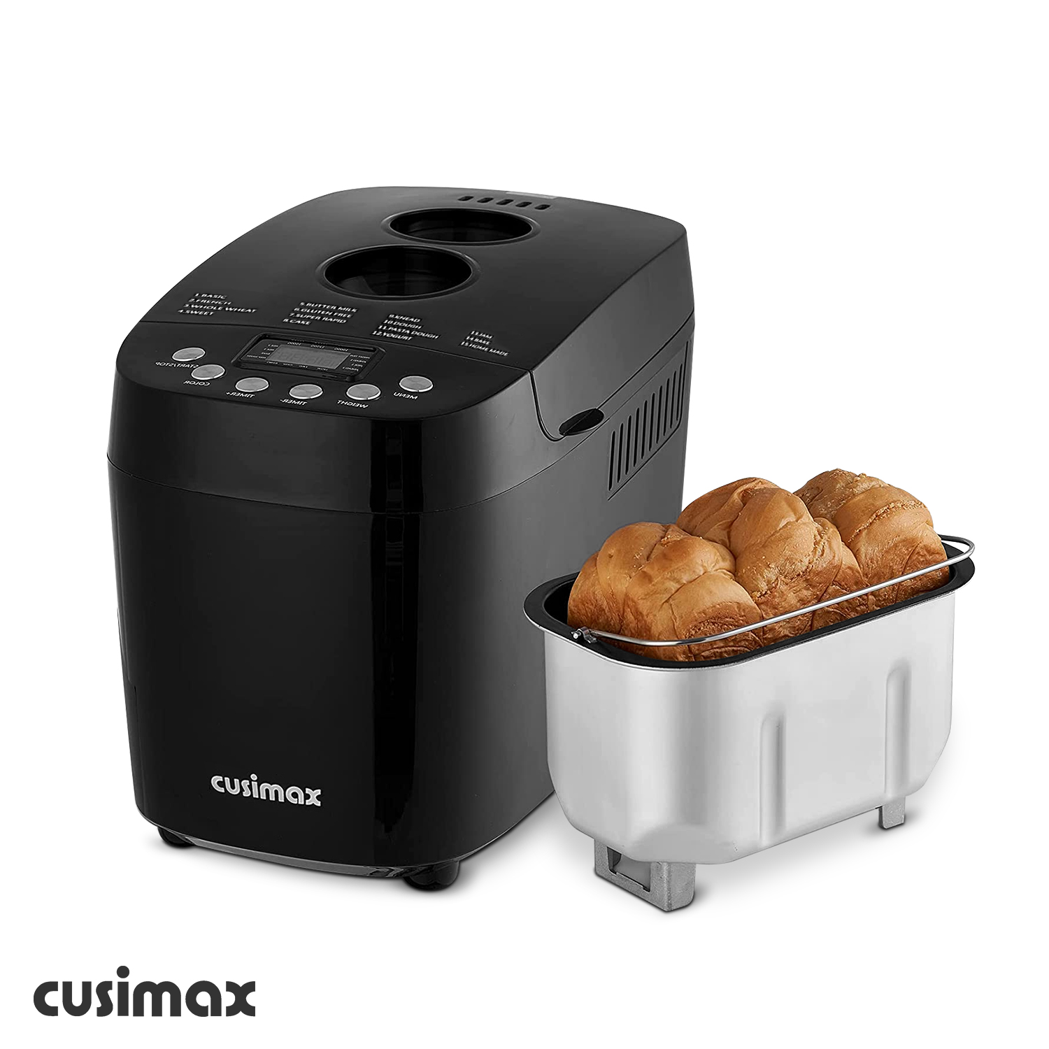 Cusimax 3 LB Large Capacity 15 In 1 Gluten Free Black Automatic Bread Maker-Cusimax