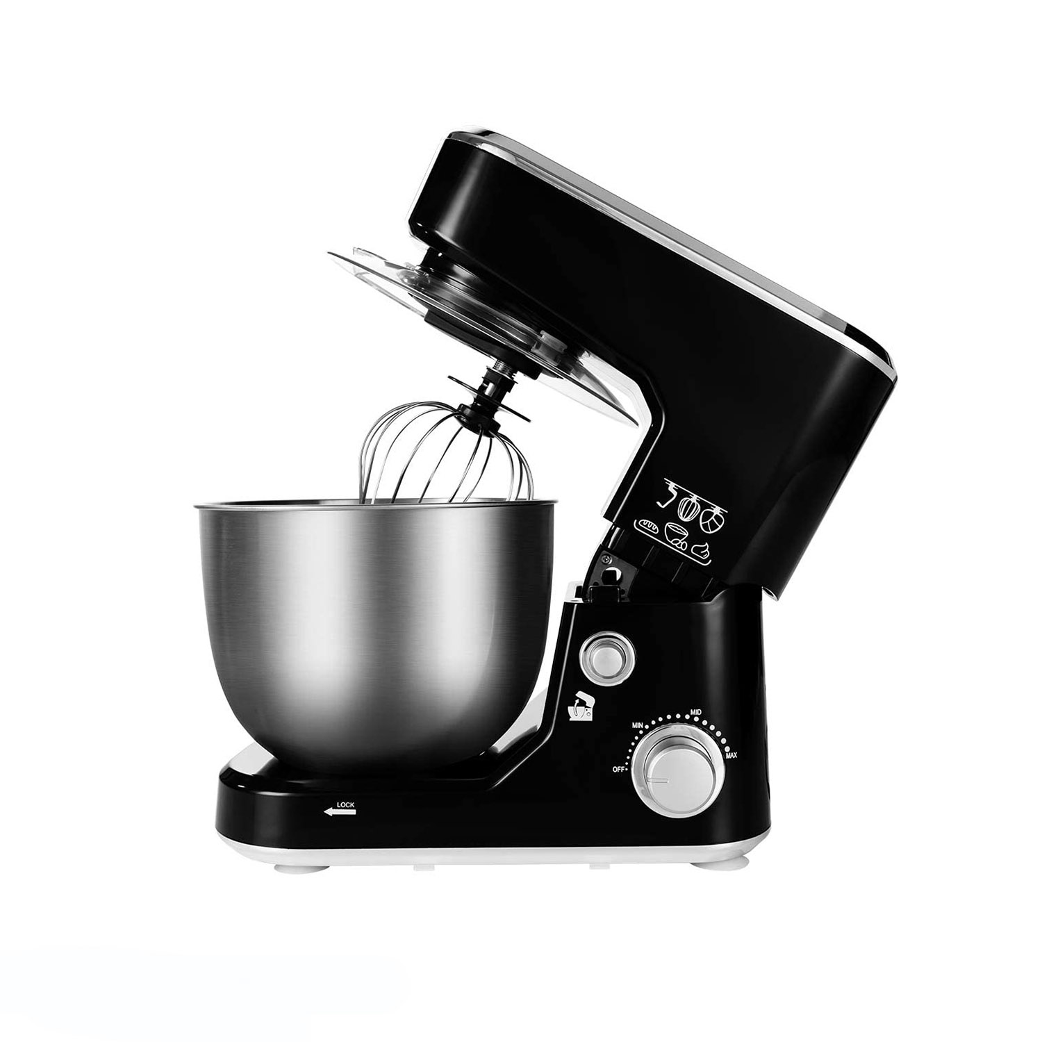 Cusimax Tilt head Stand Mixer,5QT Electric Food Mixer with Stainless Steel Bowl,Dough Hook, Mixing Beater and Whisk, Splash Guard,Great For Daily Use