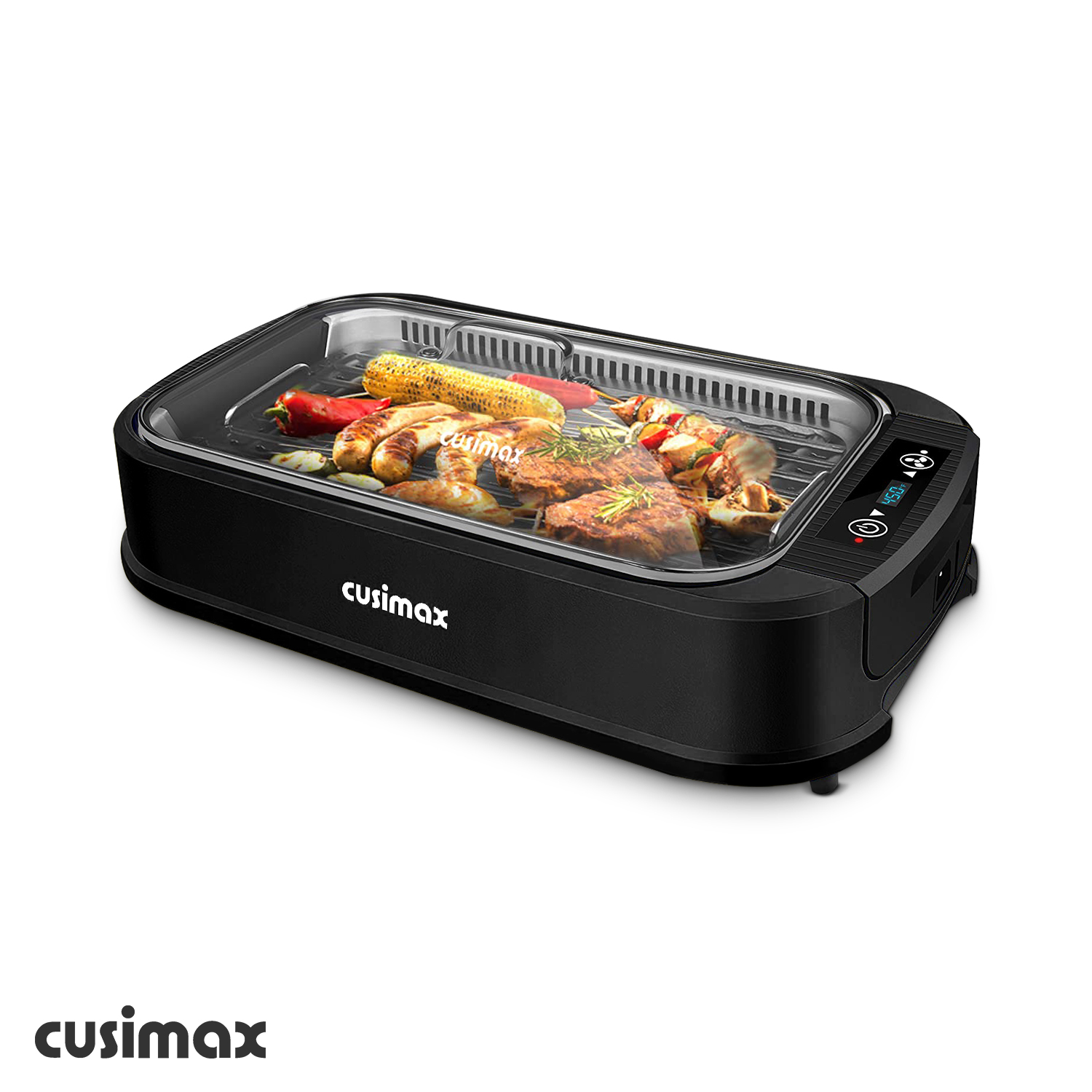 Cusimax Black Electric Portable Indoor Smokeless Grill
