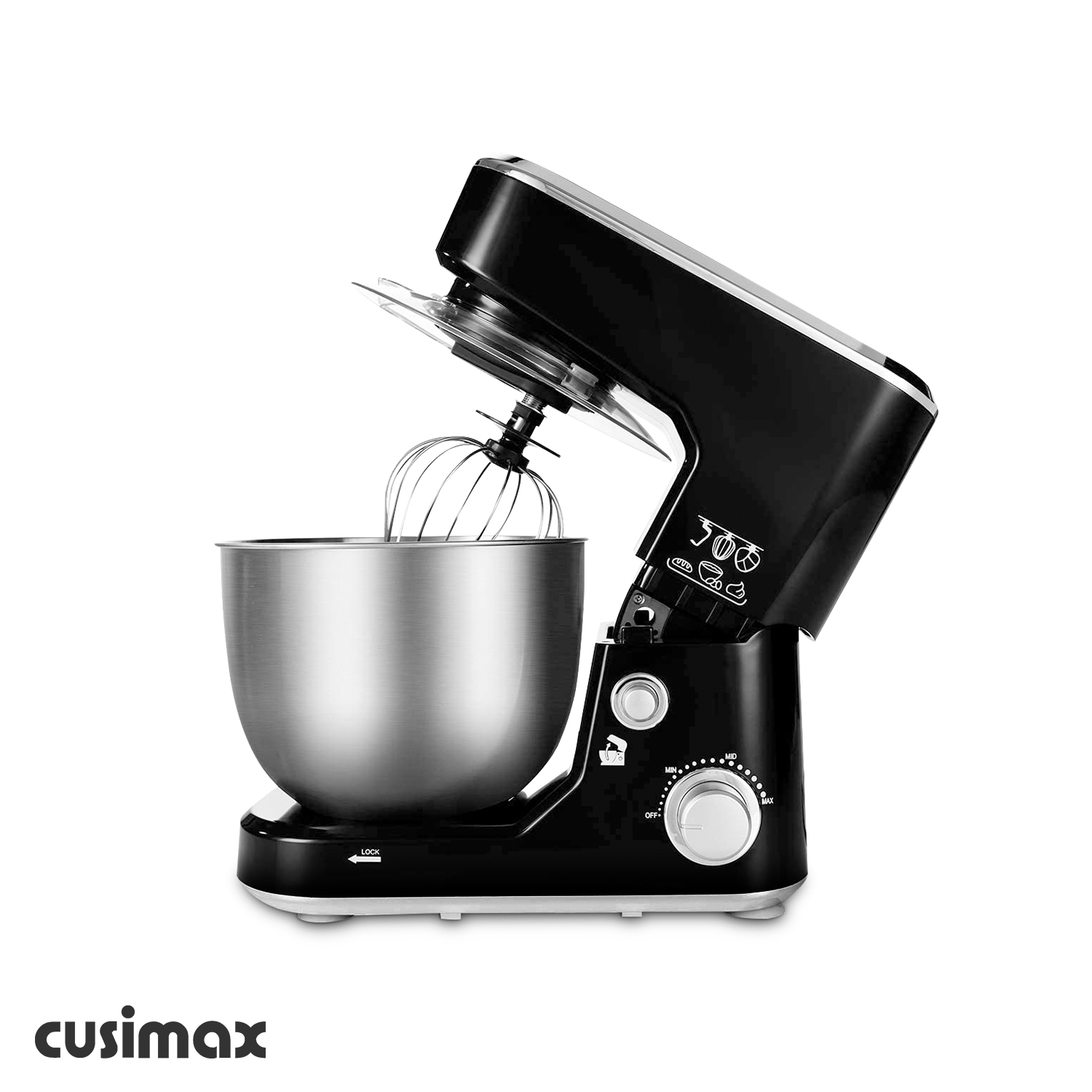 Cusimax Black Stand Mixer With 5-Quart Stainless Steel Bowl-Cusimax
