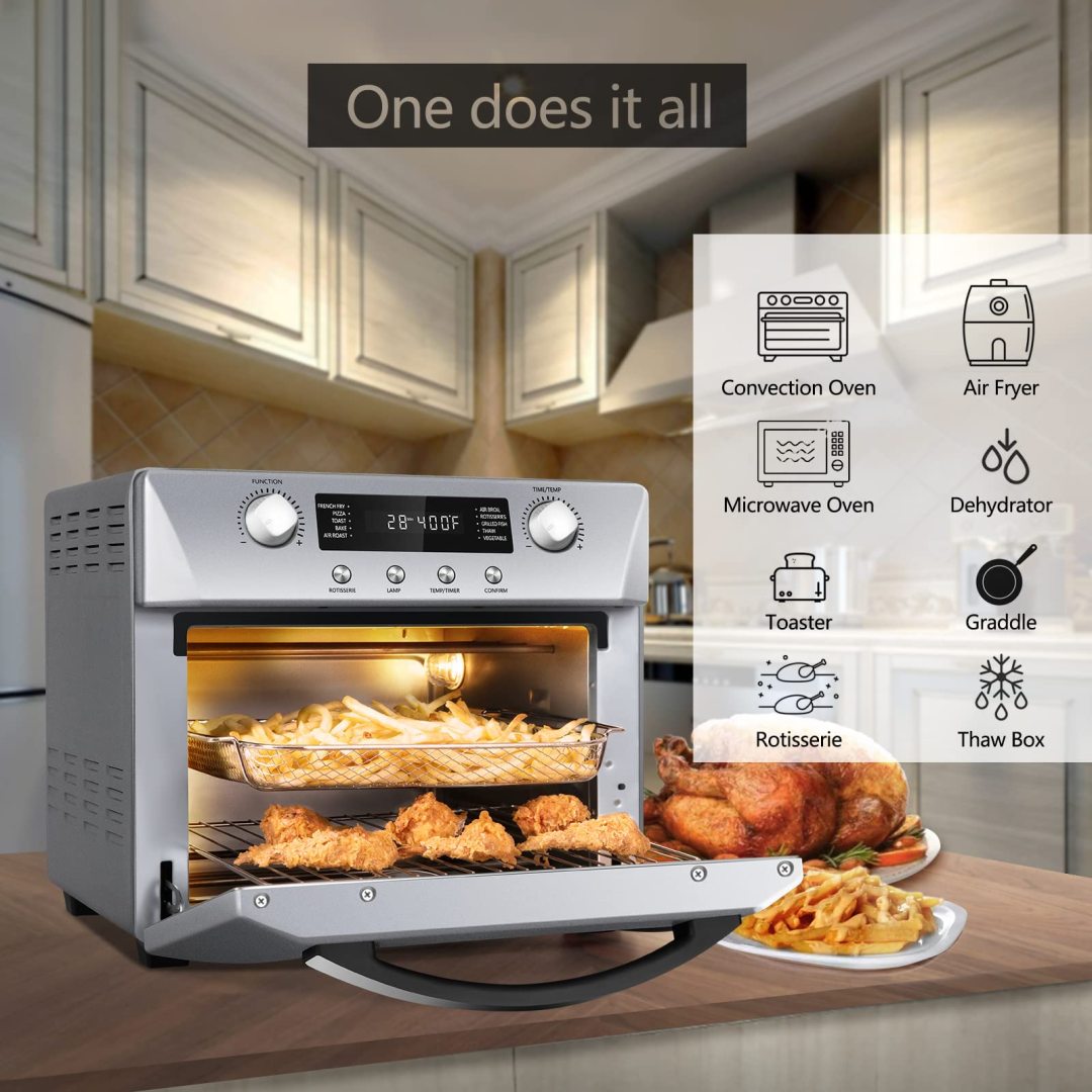 Cusimax 24.3QT 10 In 1 Silver Air Fryer Oven-Cusimax