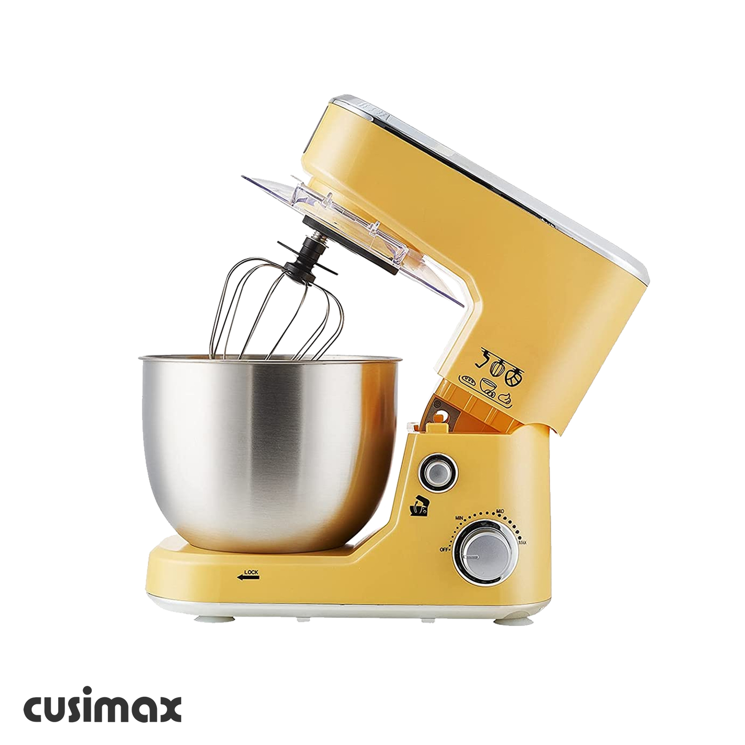 Cusimax Yellow Stand Mixer With 5-Quart Stainless Steel Bowl-Cusimax
