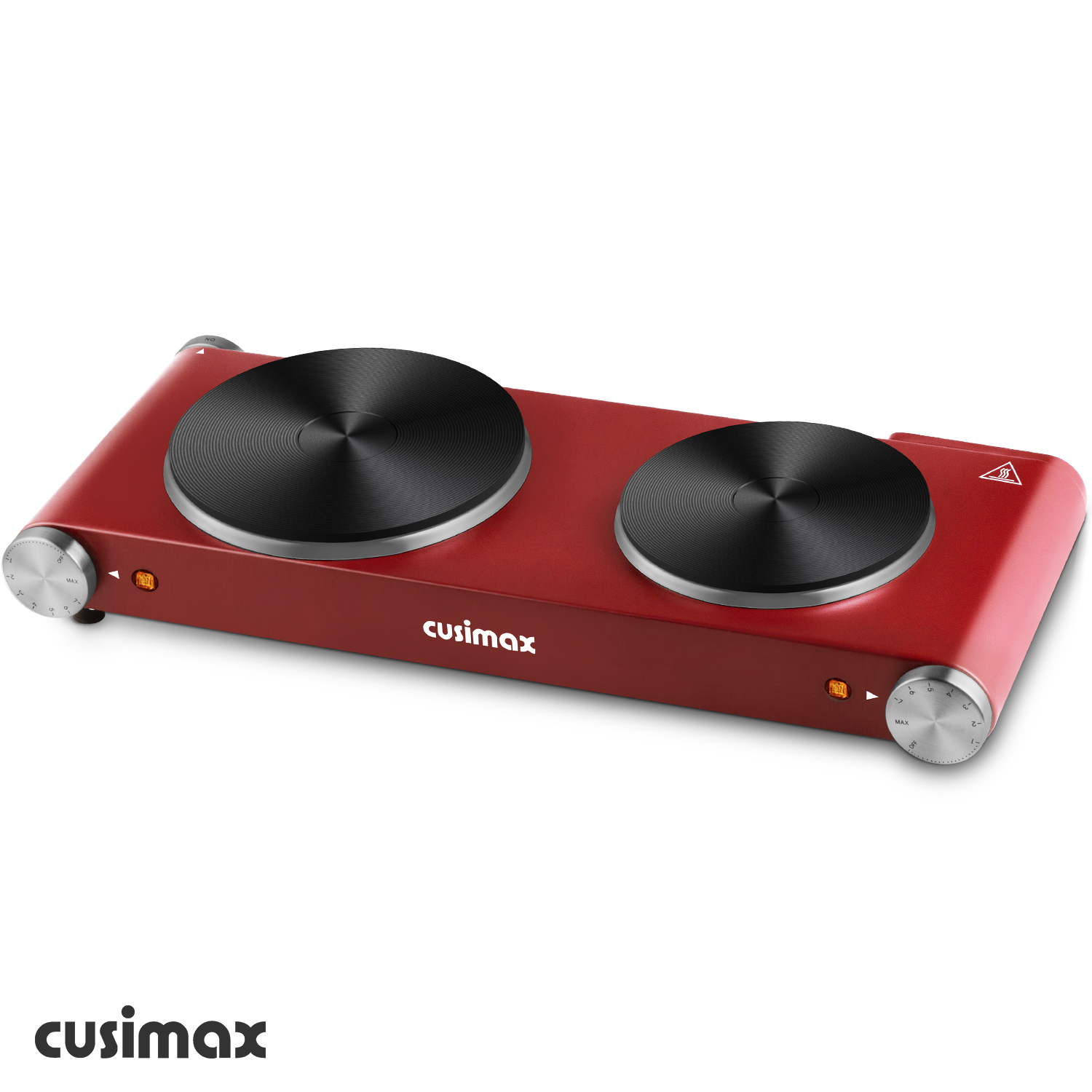 Cusimax 1800W Red Cast Iron Double Burner-Cusimax