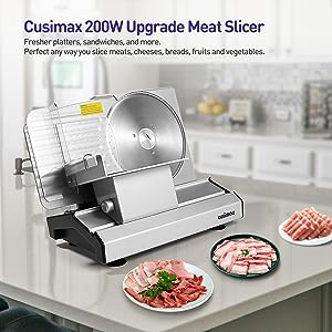 Cusimax 7.5 Inch Sliver Electric Food Slicer-Cusimax