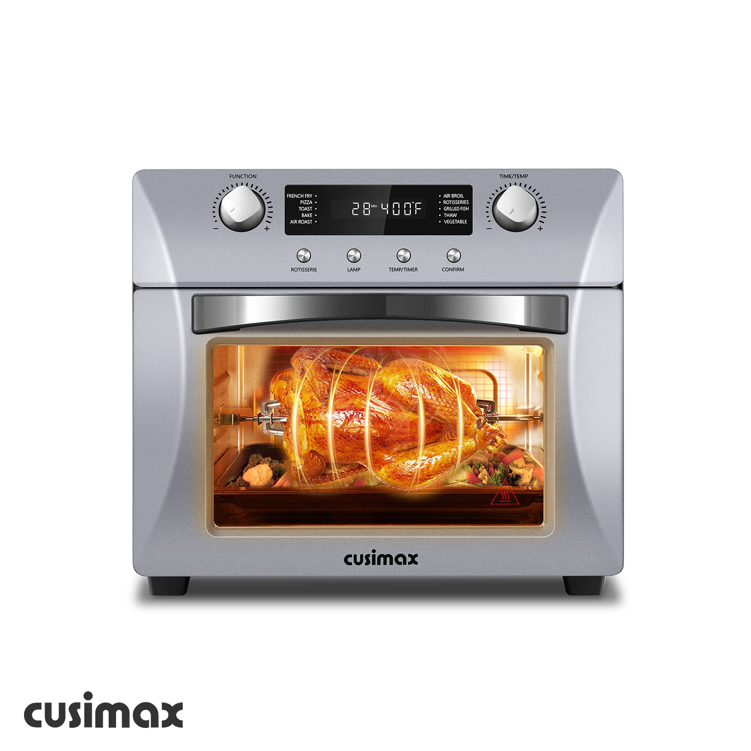 Cusimax 24.3QT 10 in 1 Silver Air Fryer OvenCusimax