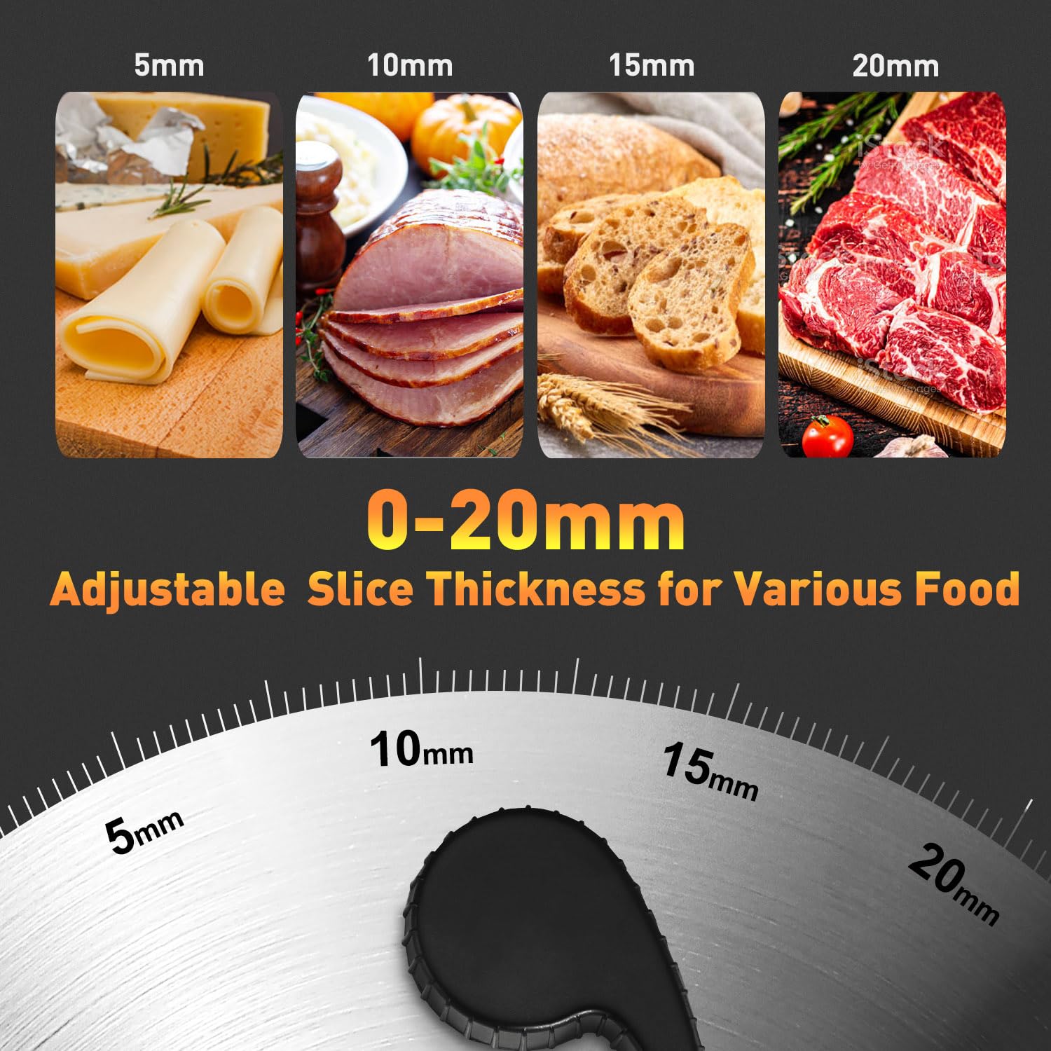 CUSIM Electric Deli Meat Slicer with 2 Removable 8.7''Stainless Steel