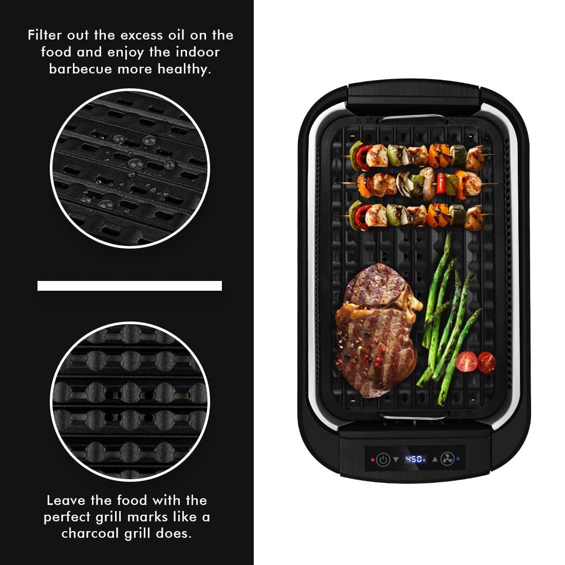 Cusimax Black Electric Portable Indoor Smokeless GrillCusimax