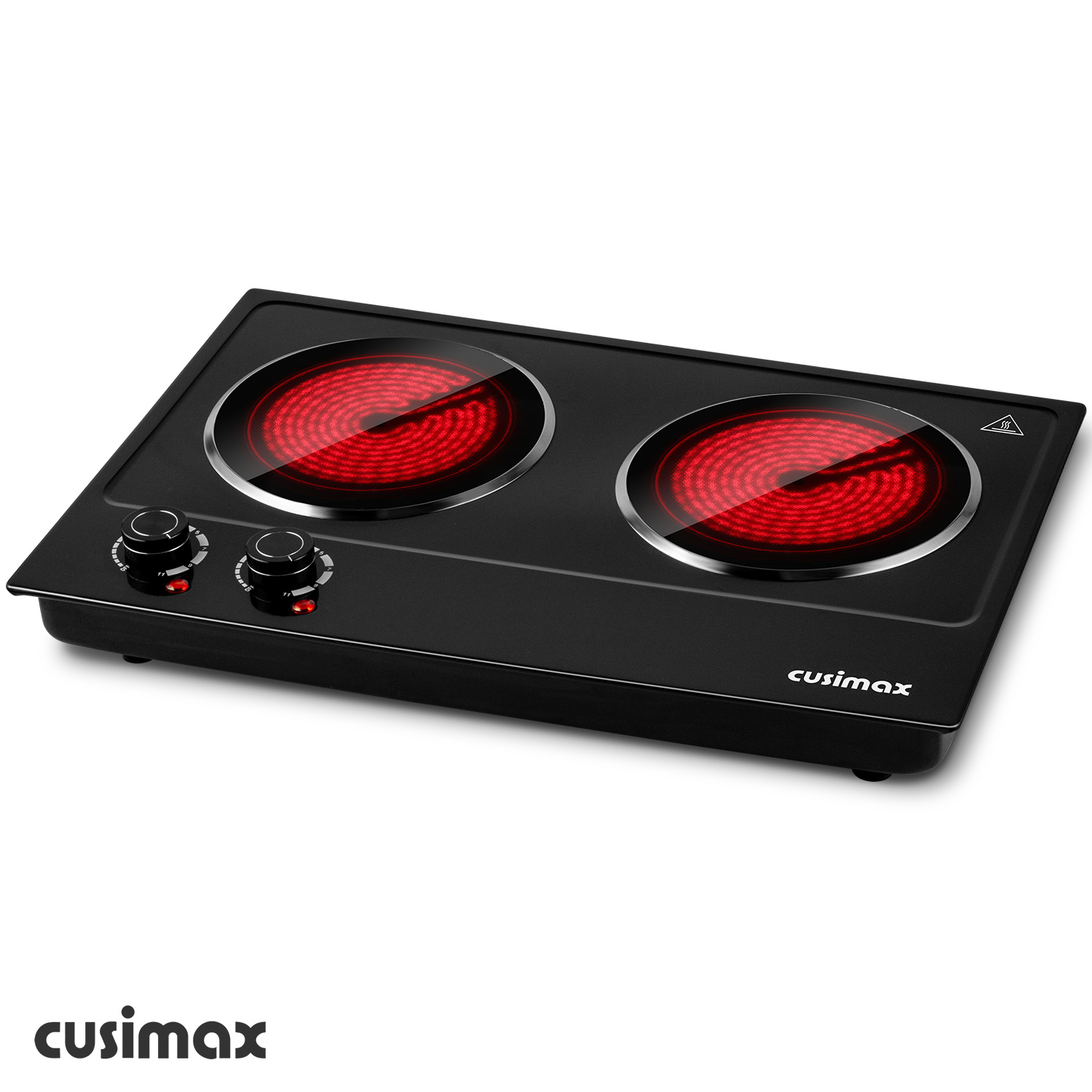 Cusimax 1800W Black Ceramic Cooktop Dual Infrared Burner-Cusimax