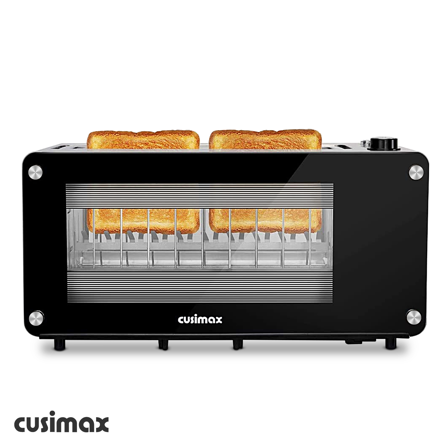 Cusimax Long Slot 2 Slice Toaster With Glass Window-Cusimax