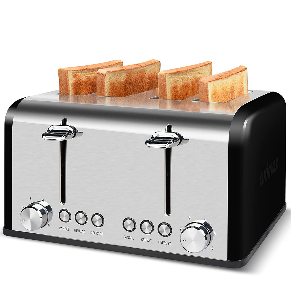 Cusimax Four Slice Black Stainless Steel Toaster