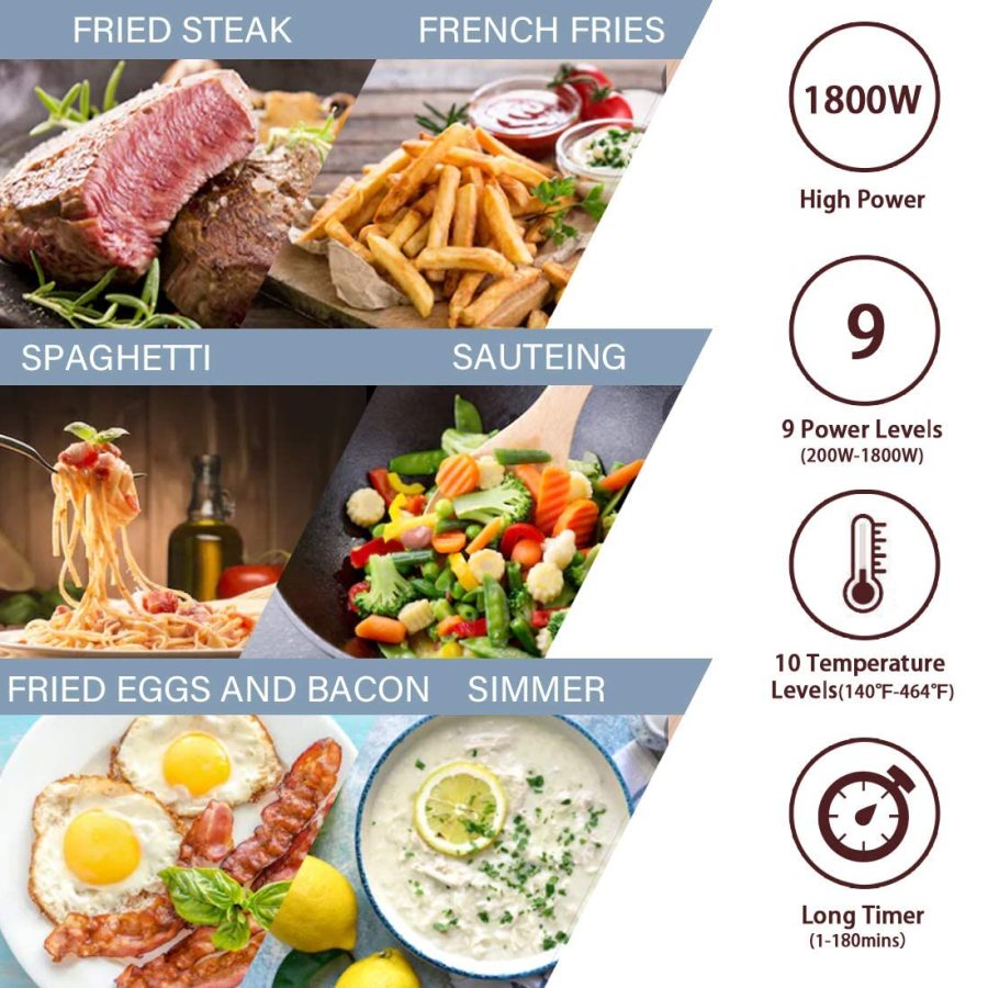 Cusimax Induction Cooktop,1800W Stainless Steel Portable Cooktop with