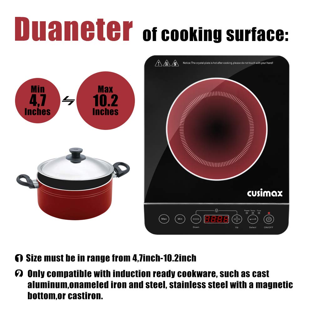 Cusimax Portable Electric Stove, 1600W Infrared Single Burner Heat-up –  Penny Hive