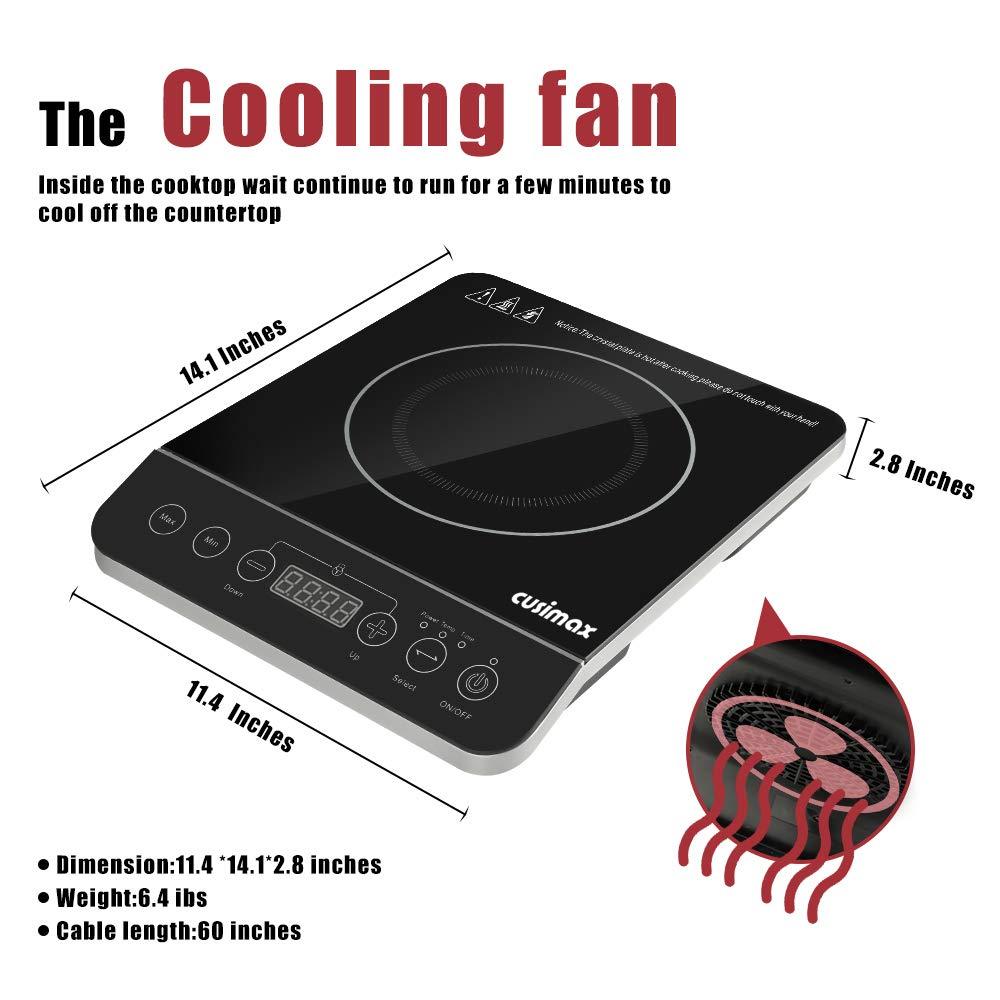 Cusimax Induction Cooktop,1800W Stainless Steel Portable Cooktop with