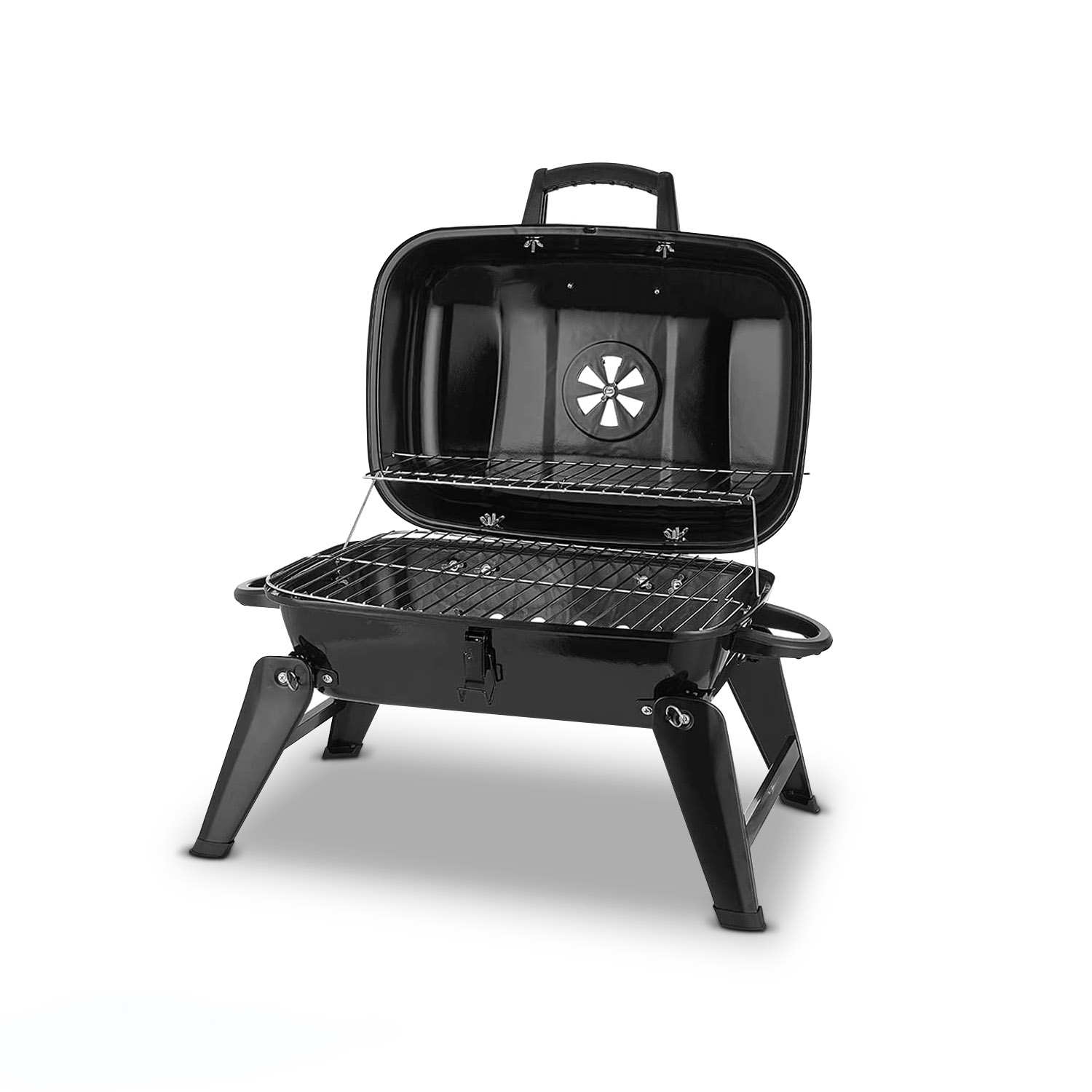 Cusimax 18 Inch Charcoal Grill For Camping Patio Backyard And Any Outdoor Cooking, Portable Folding Tabletop Grill For Easy Storage,Black