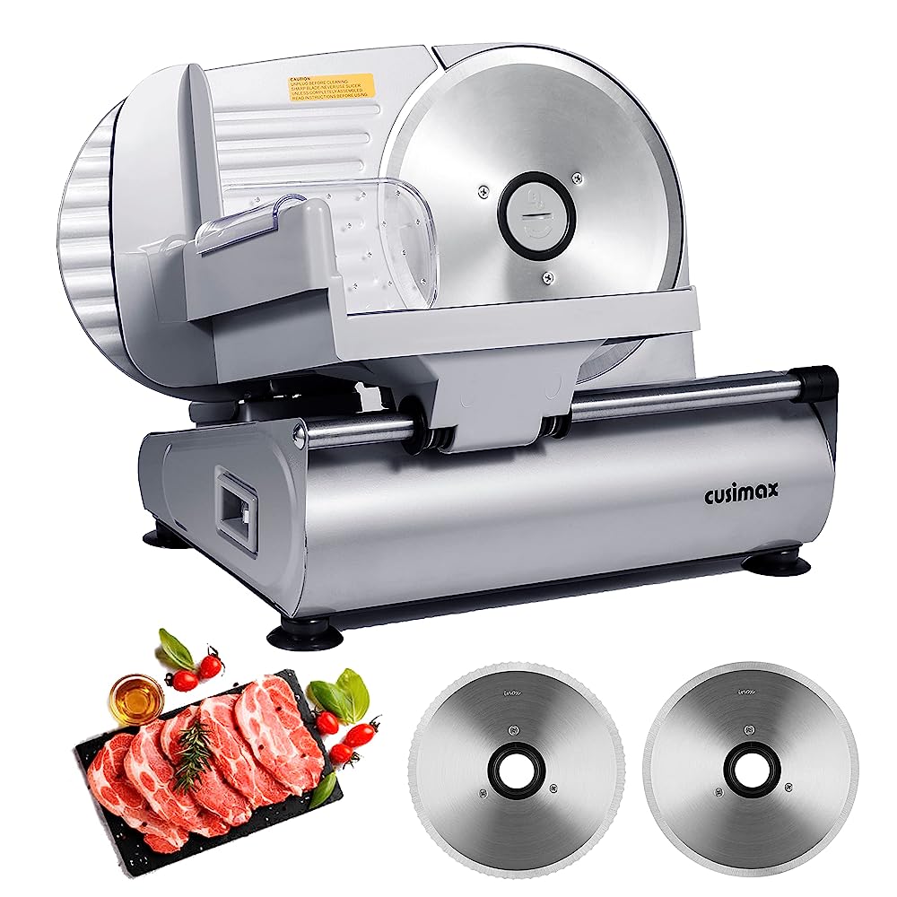 Cusimax 7.5 Inch Black Electric Deli Food Slicer(Two Blade)