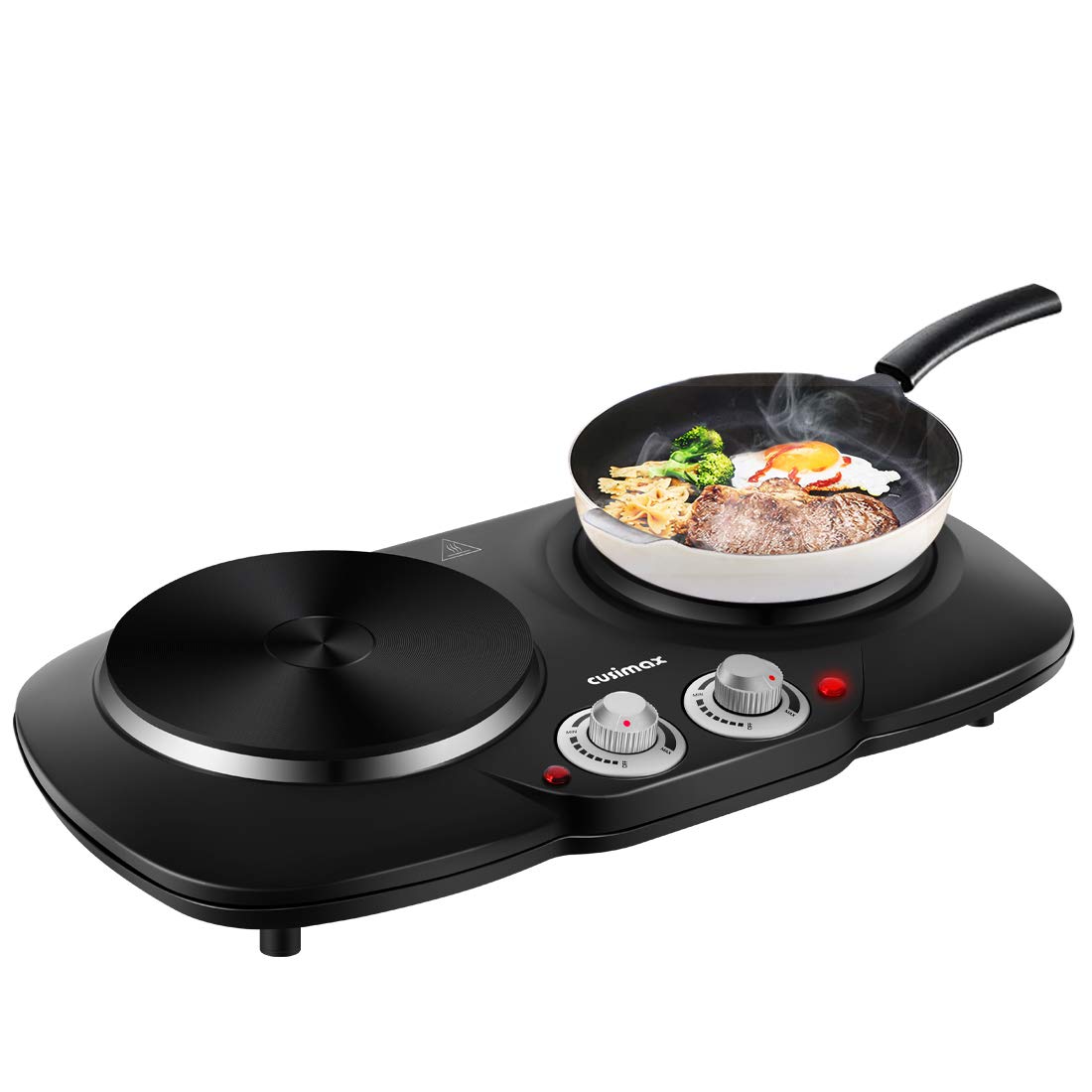 Cusimax 2500W Portable Black Double Hot Plate for Cooking
