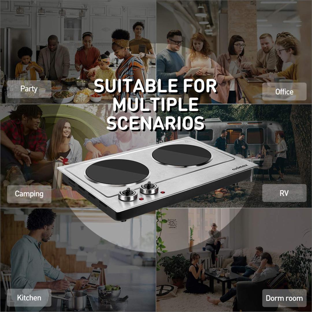 Cusimax 1800W Infrared Ceramic Electric Hot Plate for Cooking, Portabl